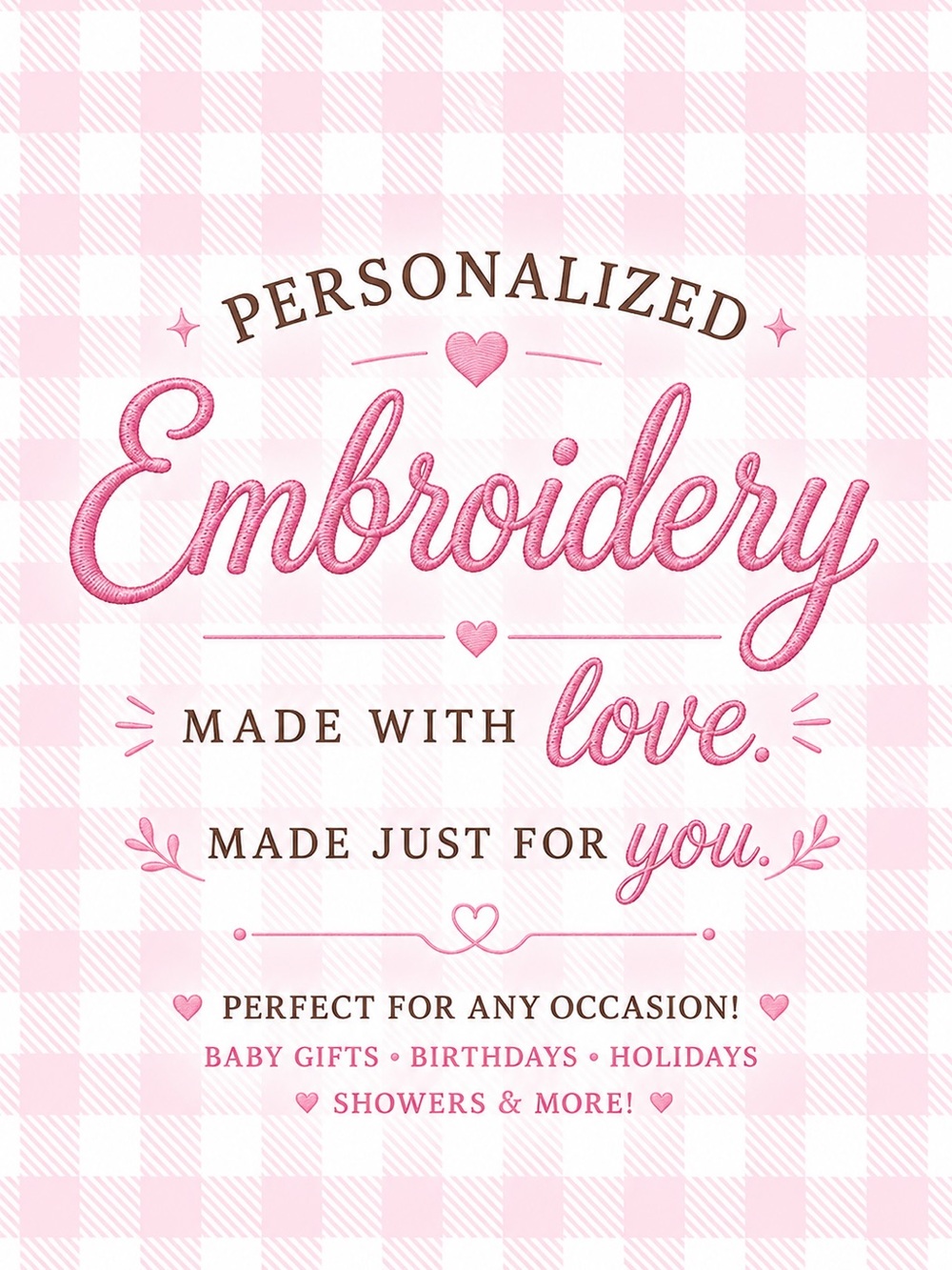 Personalized Embroidery Bows with Initial